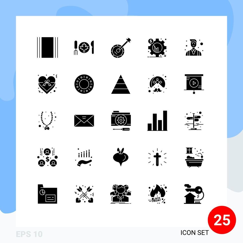 25 Creative Icons Modern Signs and Symbols of setting chart audio business sound Editable Vector Design Elements