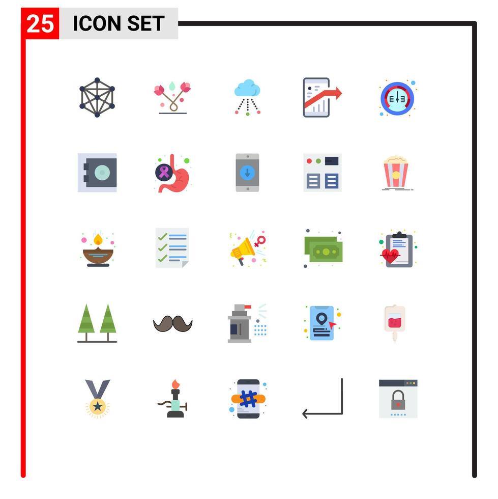 25 Universal Flat Colors Set for Web and Mobile Applications gauge seo cloud marketing arrow Editable Vector Design Elements