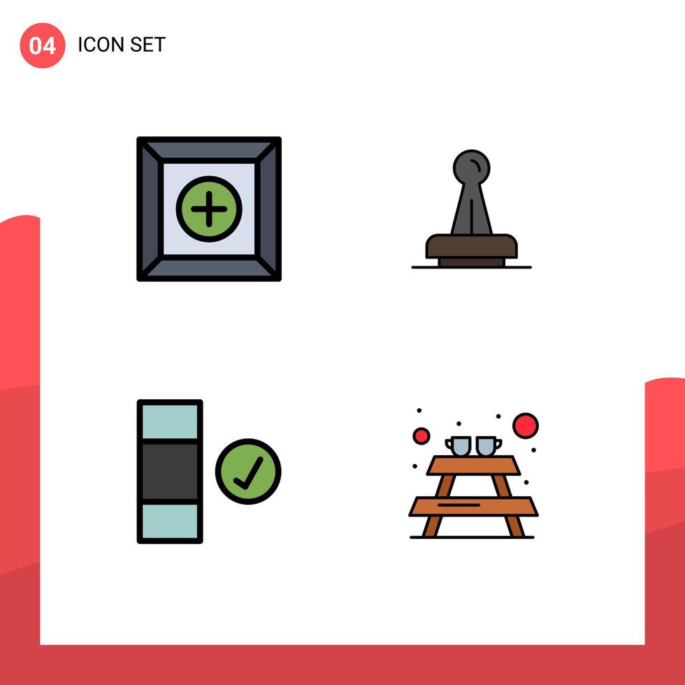 4 Creative Icons Modern Signs and Symbols of box seal stamp legal complete Editable Vector Design Elements