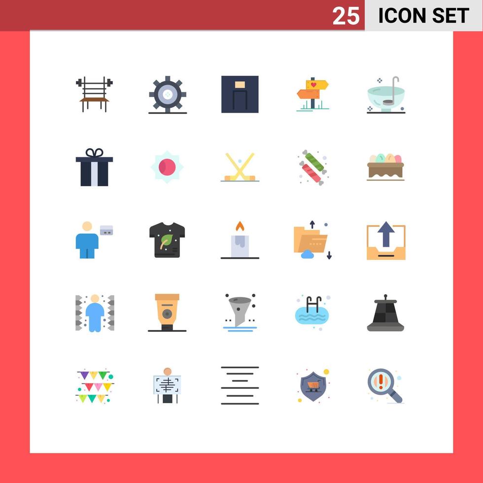 25 Creative Icons Modern Signs and Symbols of heart dierection gear user men Editable Vector Design Elements