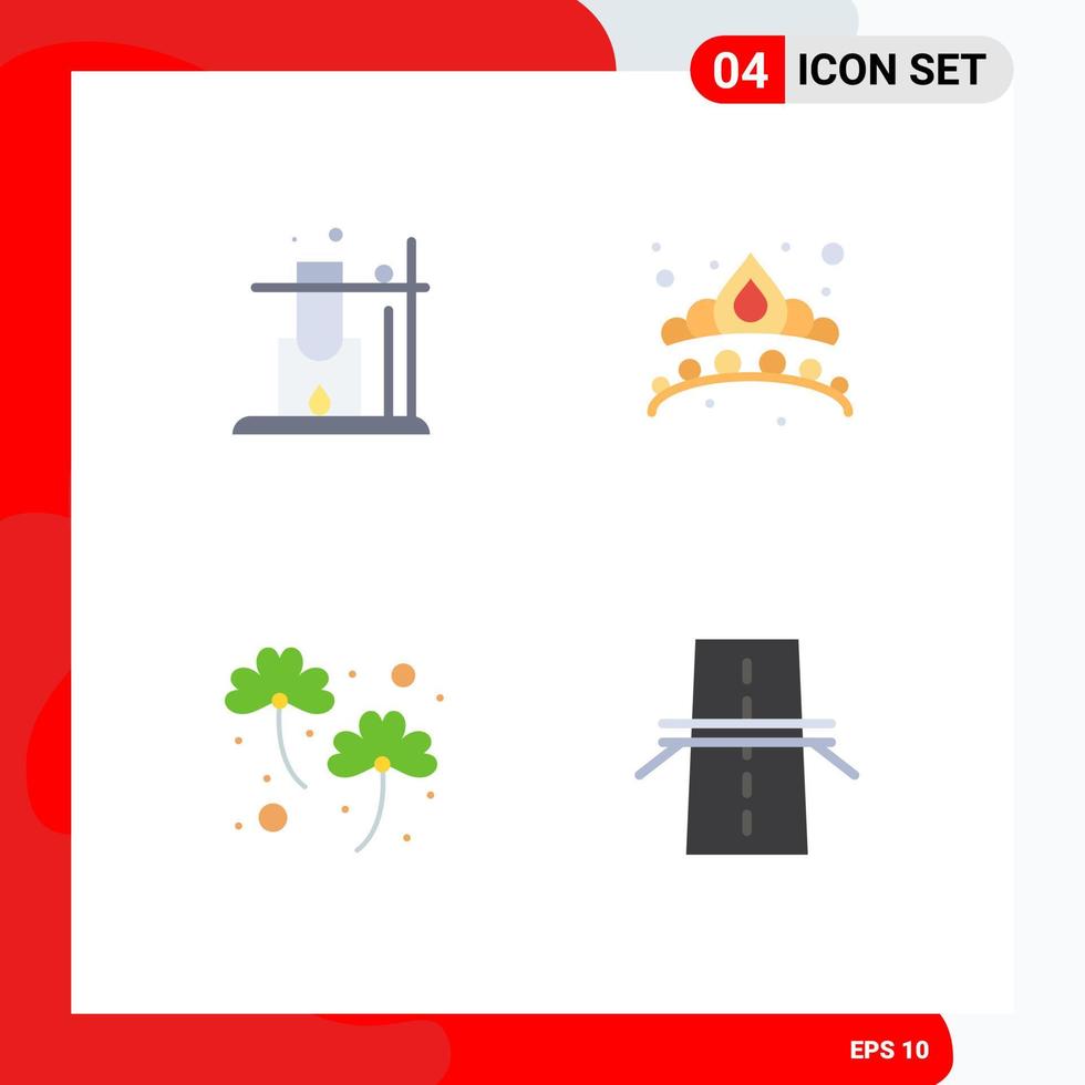 4 Thematic Vector Flat Icons and Editable Symbols of like irish crown jewel bridge Editable Vector Design Elements