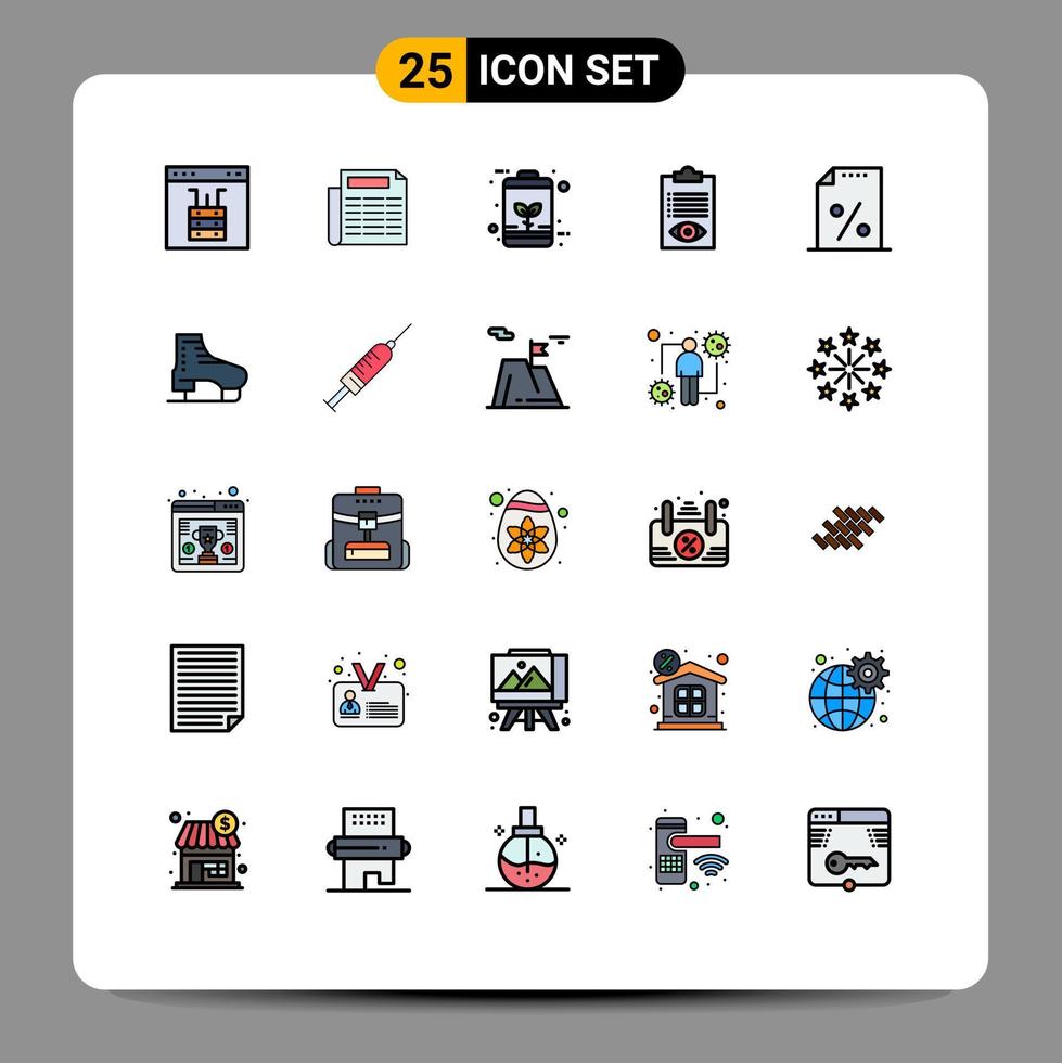 25 Creative Icons Modern Signs and Symbols of list job battery delivery power Editable Vector Design Elements