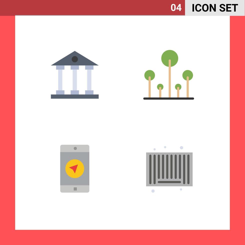 User Interface Pack of 4 Basic Flat Icons of banking application finance and business green mobile apps Editable Vector Design Elements