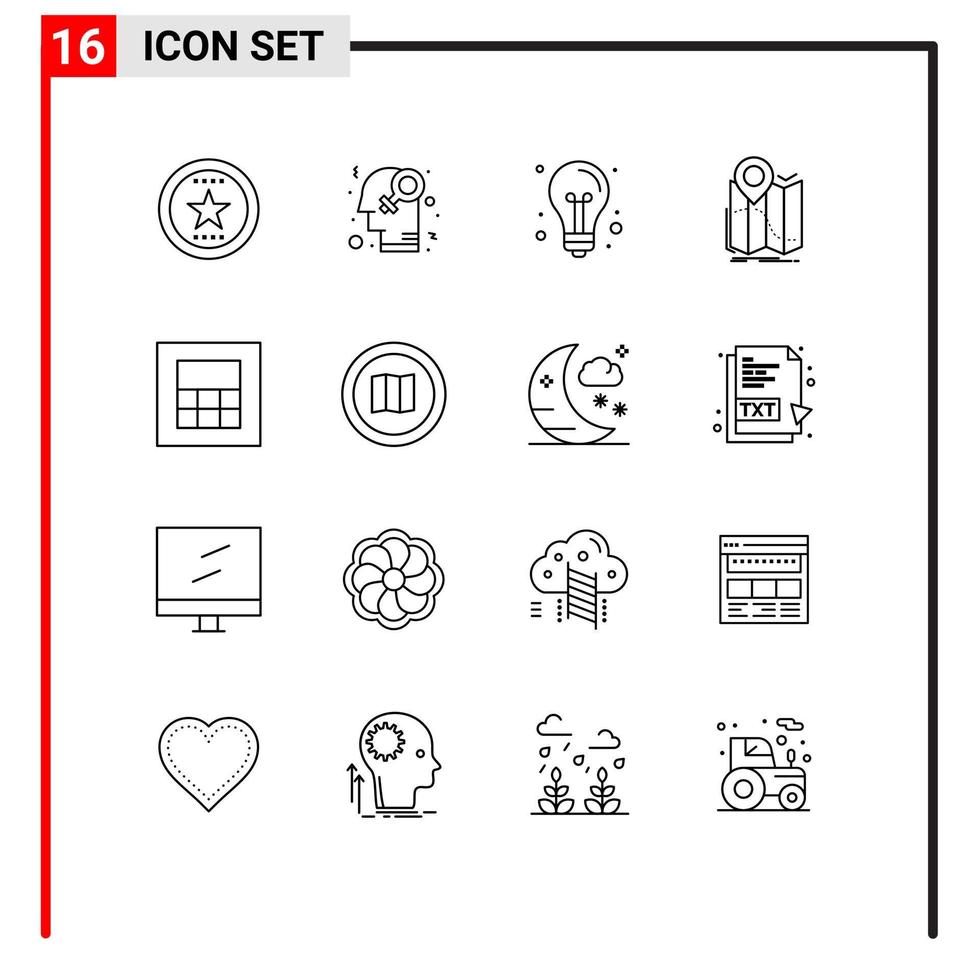16 Universal Outlines Set for Web and Mobile Applications navigation location homosexuality gps idea Editable Vector Design Elements