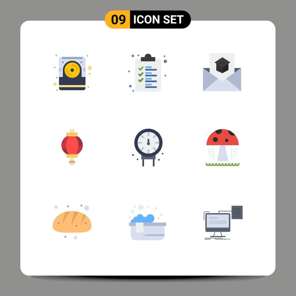 Stock Vector Icon Pack of 9 Line Signs and Symbols for mechanical decoration education chinese lantern Editable Vector Design Elements