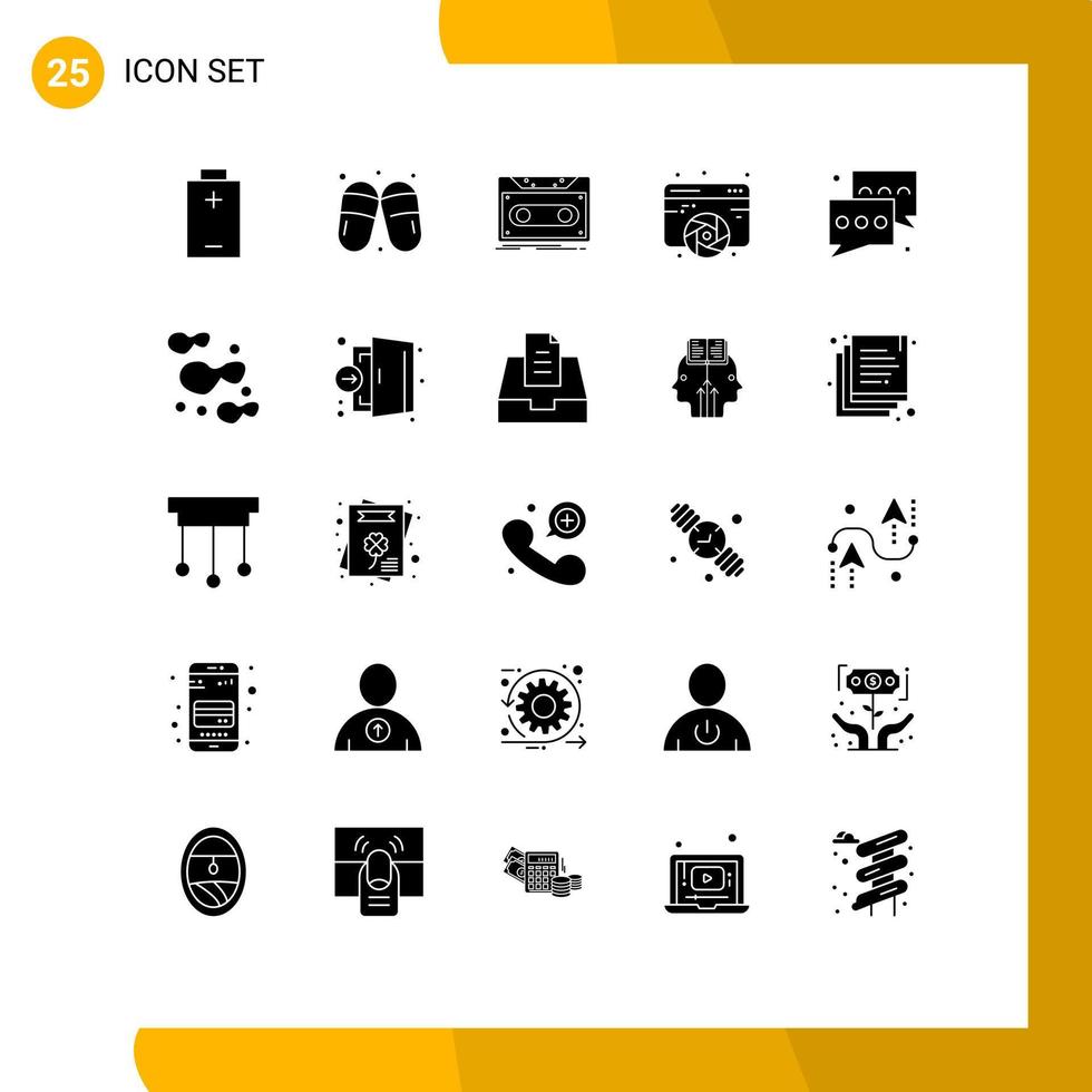 25 Solid Glyph concept for Websites Mobile and Apps bubble graphic demo fine arts design Editable Vector Design Elements