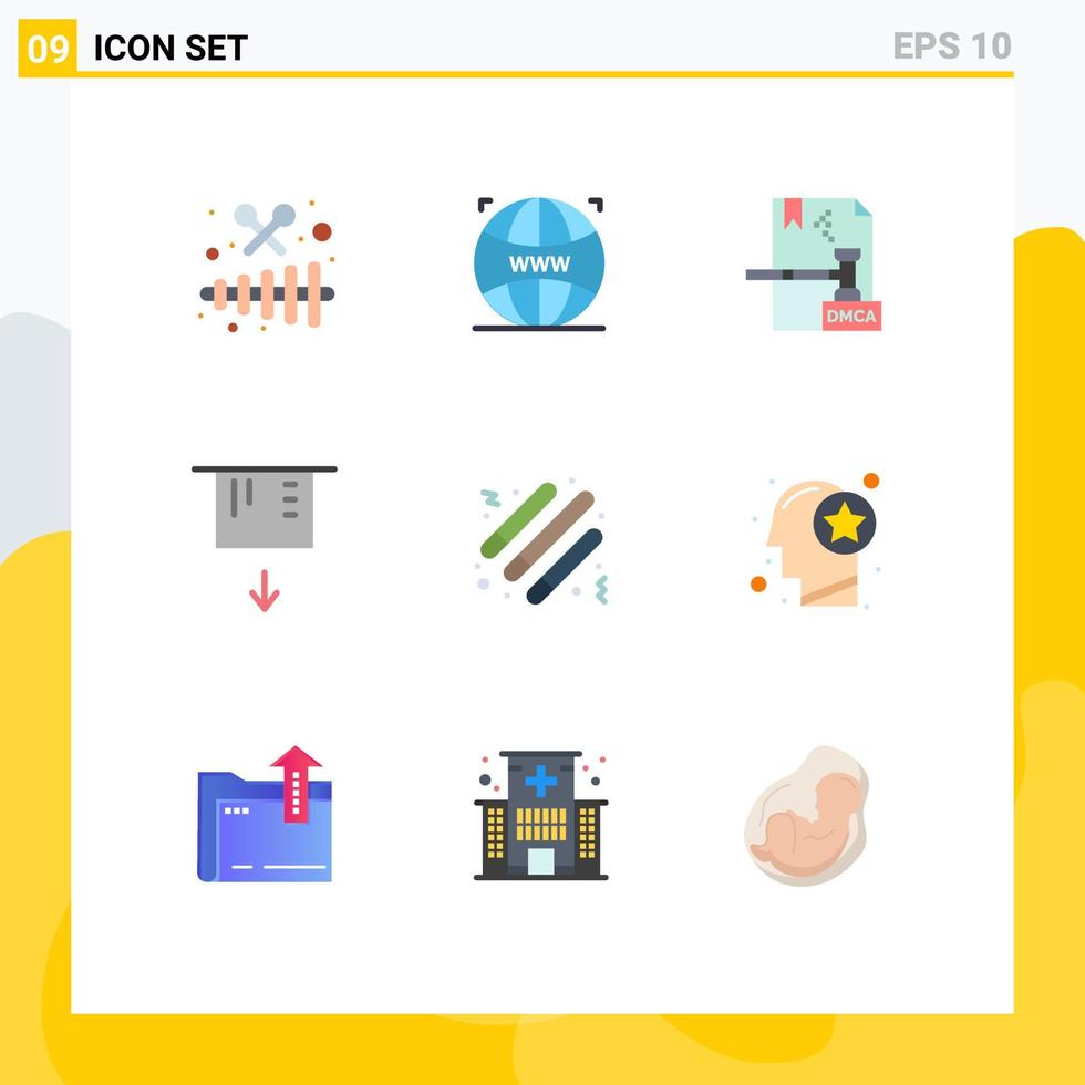 Universal Icon Symbols Group of 9 Modern Flat Colors of night money business card file Editable Vector Design Elements