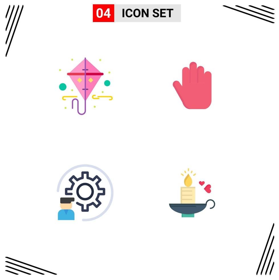 User Interface Pack of 4 Basic Flat Icons of gras process spring coding candle Editable Vector Design Elements