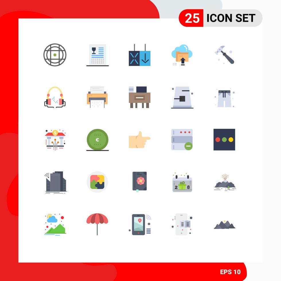 25 iconos creativos signos y símbolos modernos de construcción computación luz nube flecha elementos de diseño vectorial editables vector