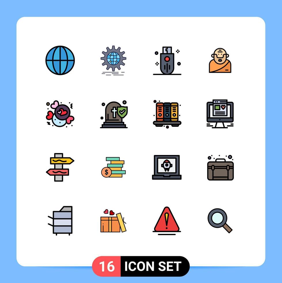 Stock Vector Icon Pack of 16 Line Signs and Symbols for candy mythology devices greek storage Editable Creative Vector Design Elements