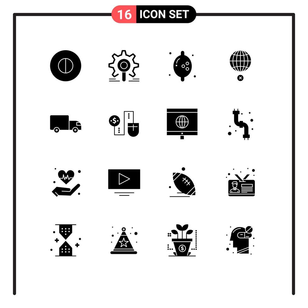 16 Creative Icons Modern Signs and Symbols of logistics croos food internet global Editable Vector Design Elements