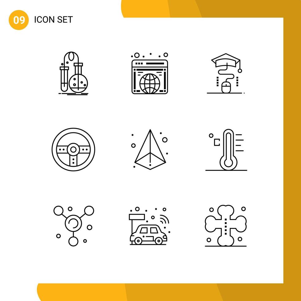 9 Outline concept for Websites Mobile and Apps box game website device education Editable Vector Design Elements