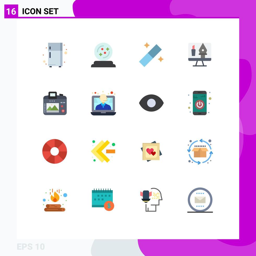 16 Creative Icons Modern Signs and Symbols of hobby image graphic camera crop Editable Pack of Creative Vector Design Elements