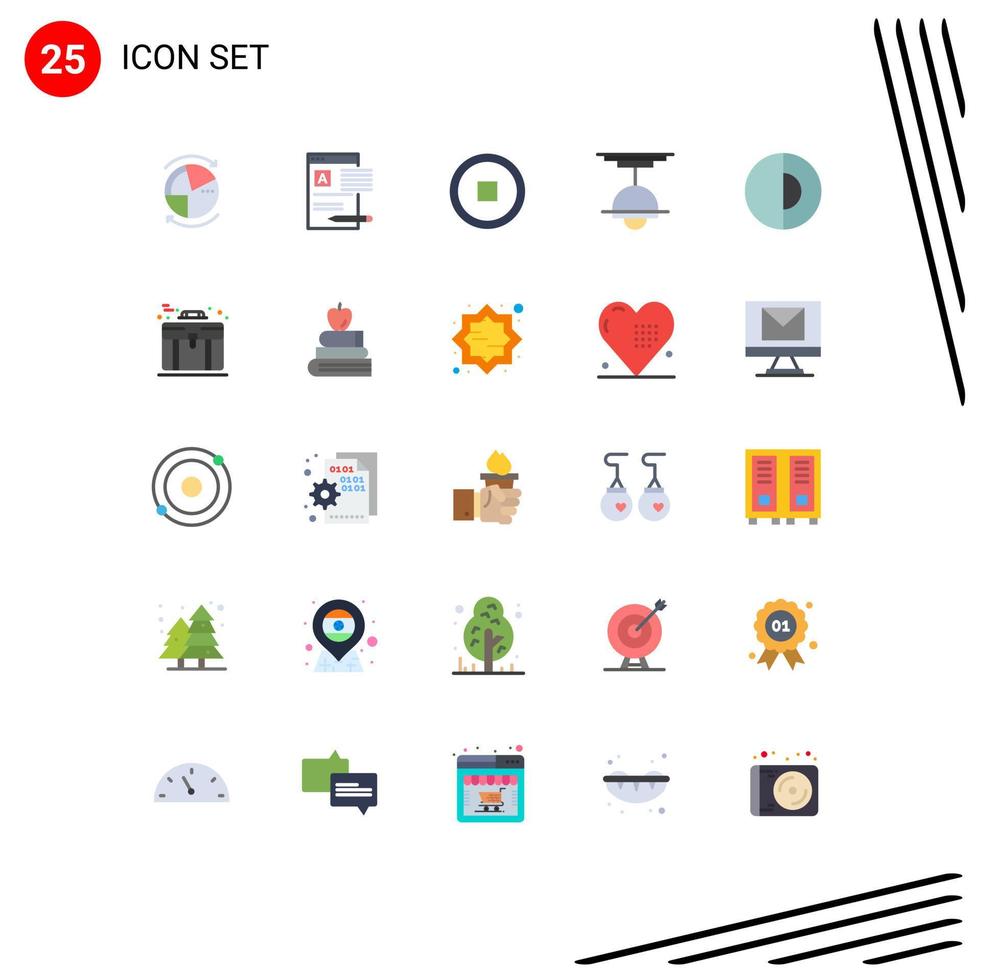 Modern Set of 25 Flat Colors and symbols such as light interior web furniture user Editable Vector Design Elements