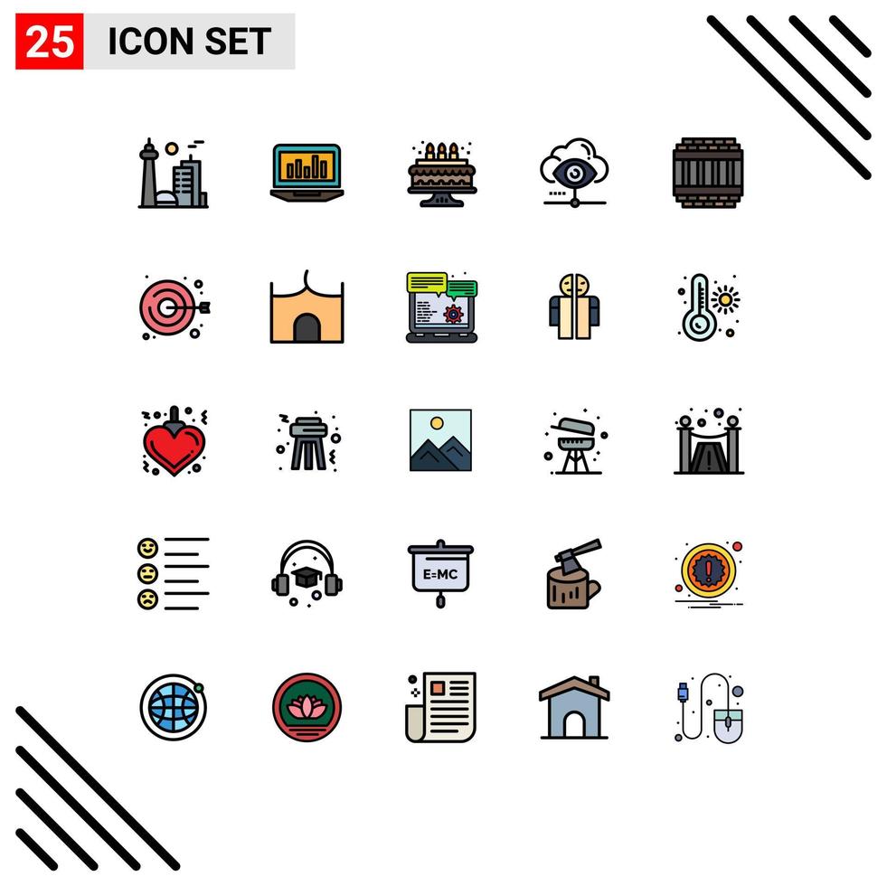 25 Creative Icons Modern Signs and Symbols of share view monitoring vision candle Editable Vector Design Elements