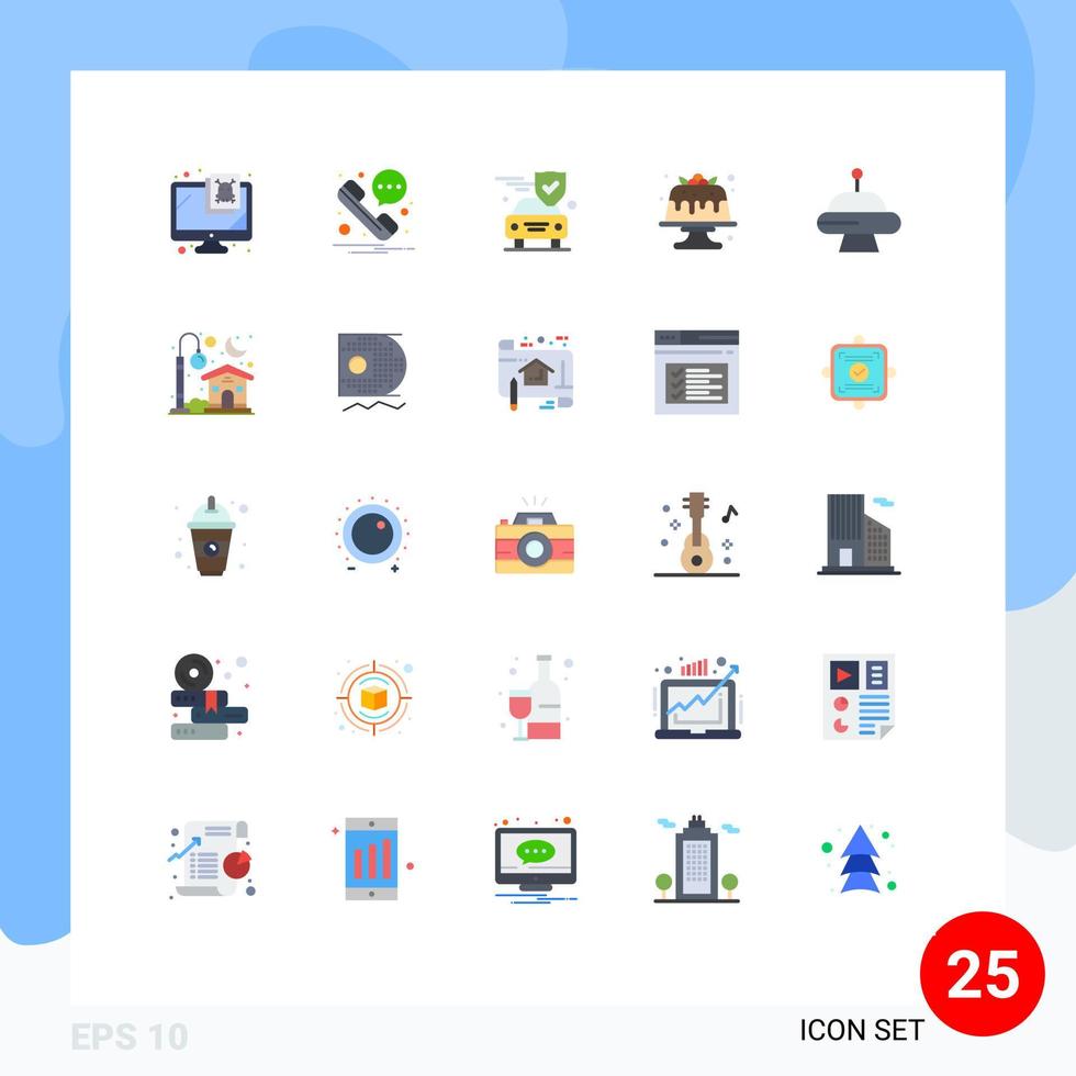 25 Flat Color concept for Websites Mobile and Apps space sweet insurance food cake Editable Vector Design Elements