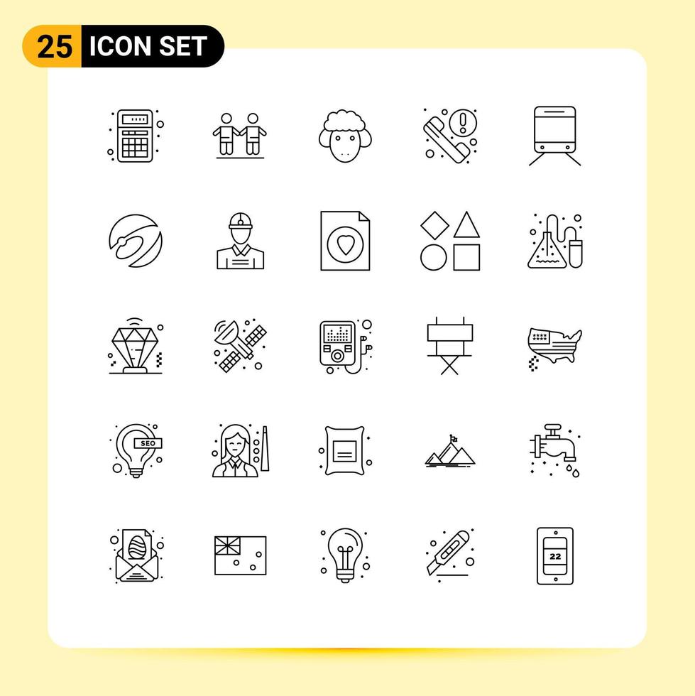 paquete de iconos de vector de stock de 25 signos y símbolos de línea para elementos de diseño de vector editables de resorte de teléfono de grupo de información regular