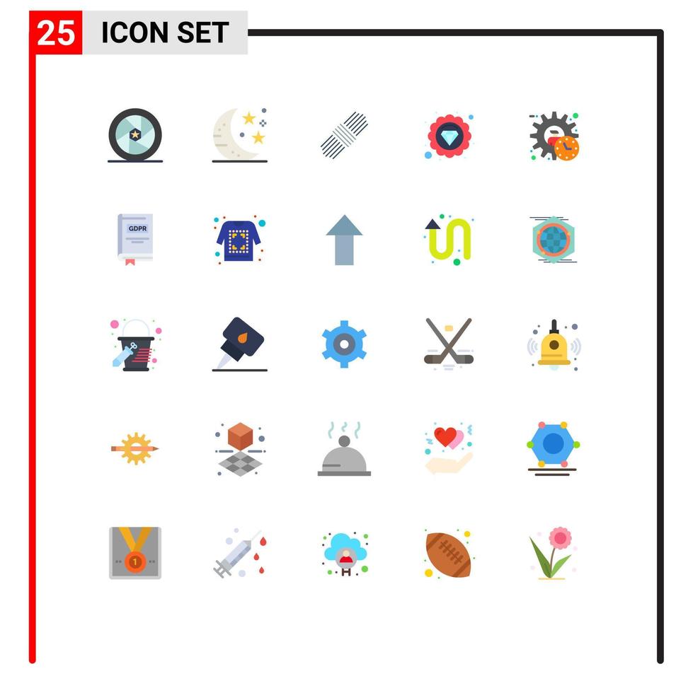 25 User Interface Flat Color Pack of modern Signs and Symbols of manager administrator party marketing seo premium Editable Vector Design Elements