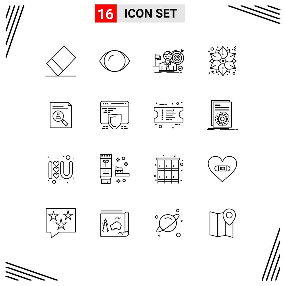 16 Thematic Vector Outlines and Editable Symbols of cv clipboard market application poinsettia Editable Vector Design Elements