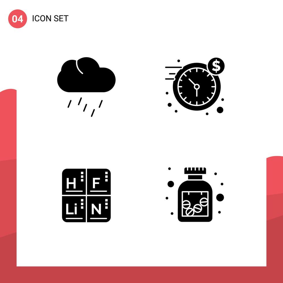 Universal Icon Symbols Group of Modern Solid Glyphs of nature table weather money medical Editable Vector Design Elements