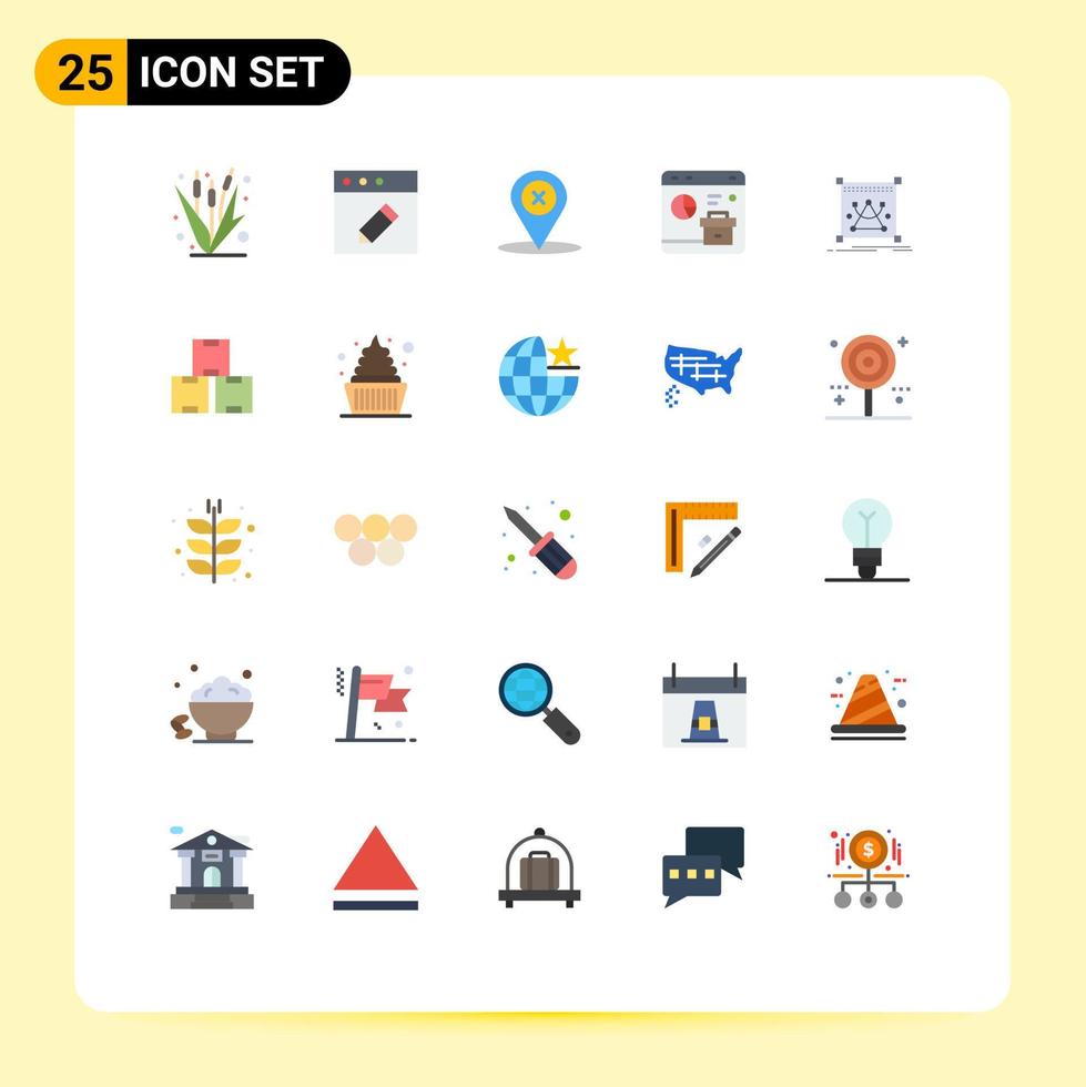 25 Thematic Vector Flat Colors and Editable Symbols of edit report location data browser Editable Vector Design Elements