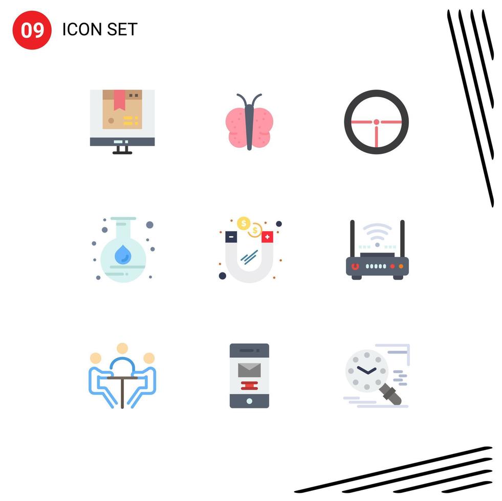 9 Universal Flat Colors Set for Web and Mobile Applications science flask nature energy soldier Editable Vector Design Elements