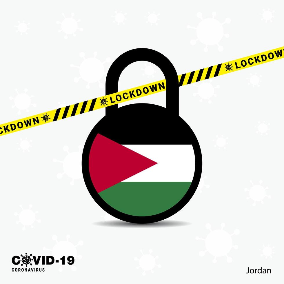 Jordan Lock DOwn Lock Coronavirus pandemic awareness Template COVID19 Lock Down Design vector