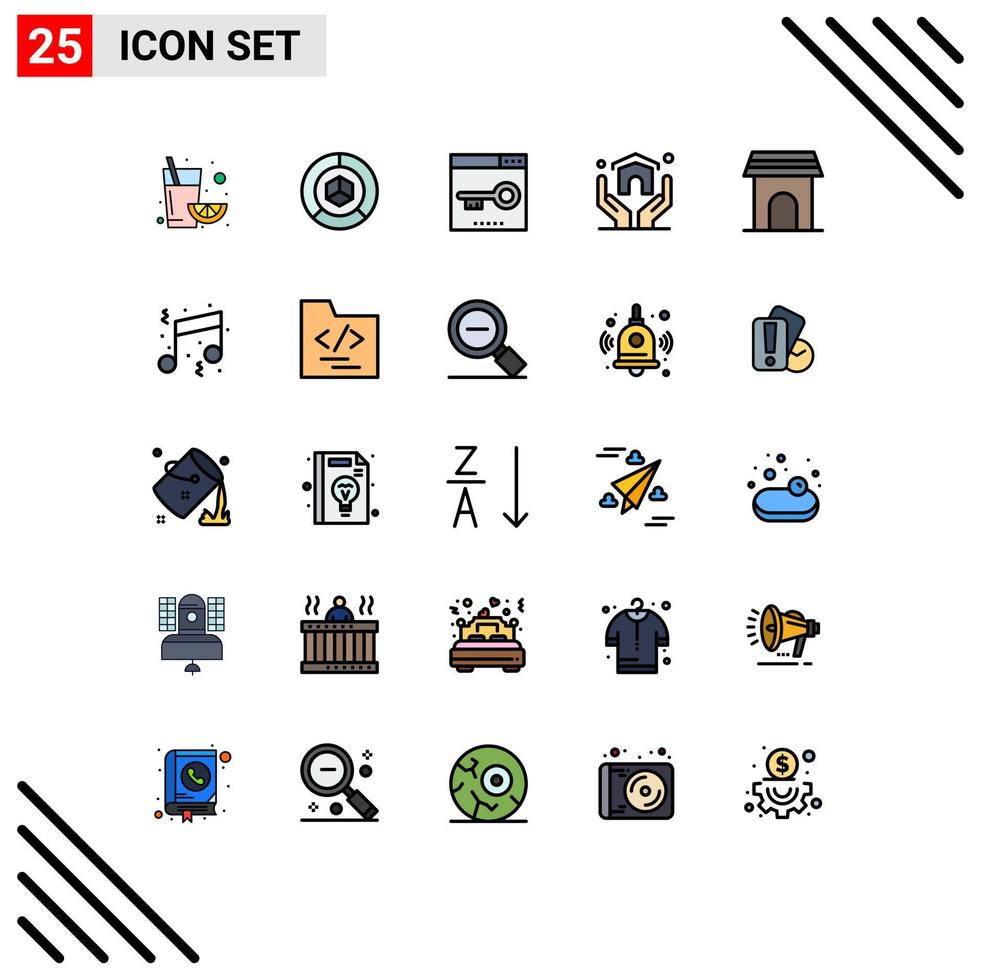 25 iconos creativos signos y símbolos modernos de la página de inicio del motor de la casa de apartamentos elementos de diseño vectorial editables vector