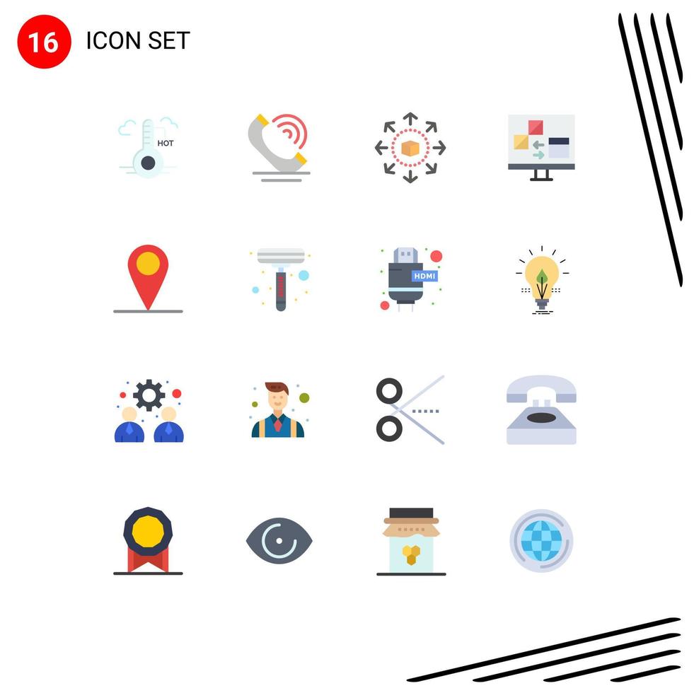 16 Thematic Vector Flat Colors and Editable Symbols of global develop ecommerce computer app Editable Pack of Creative Vector Design Elements