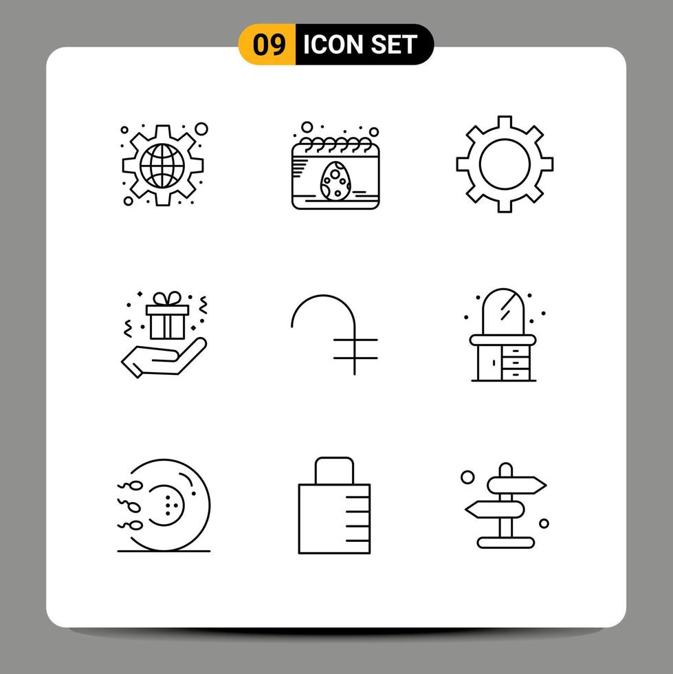 Outline Pack of 9 Universal Symbols of home coin finance armenia hand party Editable Vector Design Elements