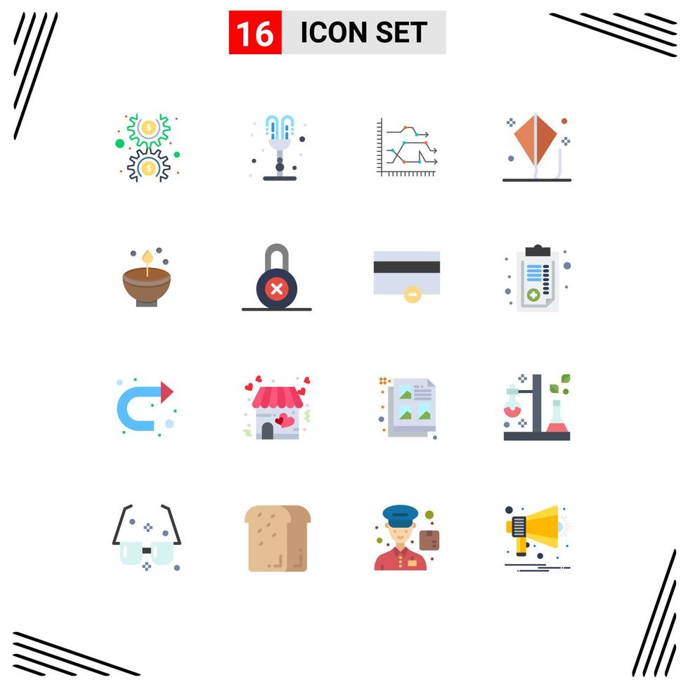 16 iconos creativos signos y símbolos modernos de análisis divertido gráfico infantil paquete editable de elementos de diseño de vectores creativos