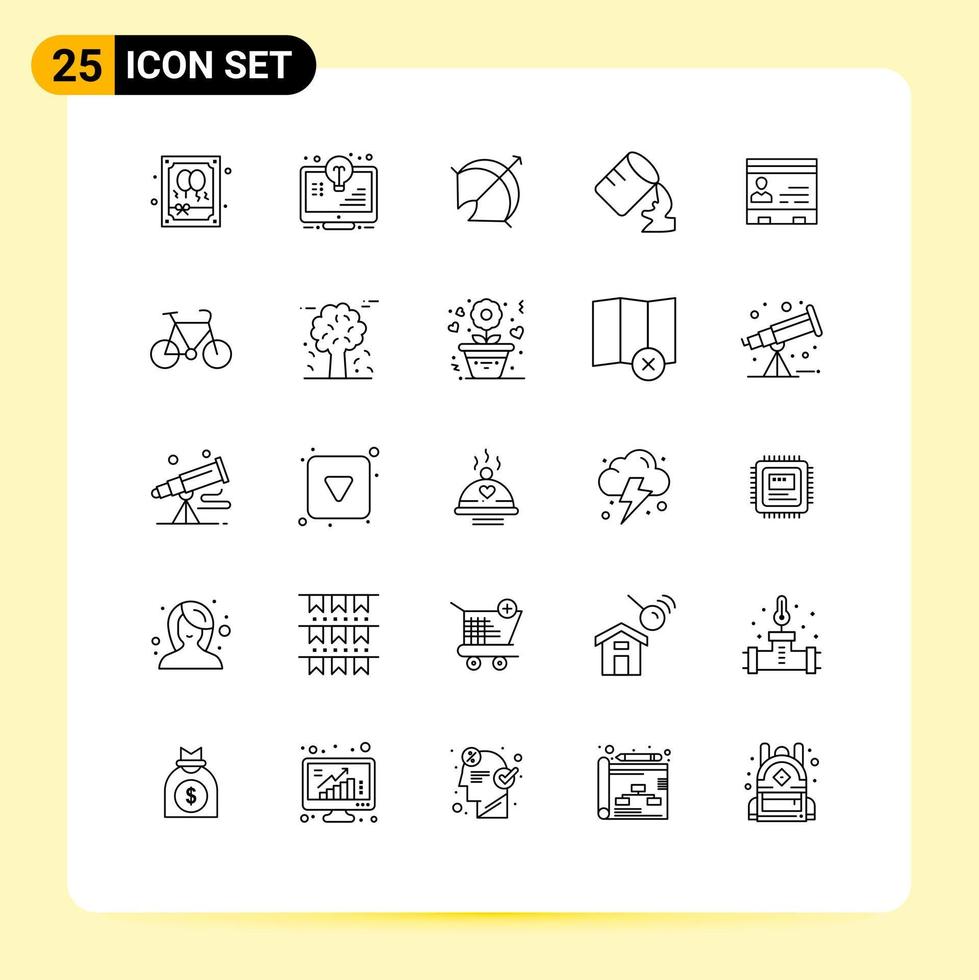 Pack of 25 creative Lines of id water monitor glass point Editable Vector Design Elements