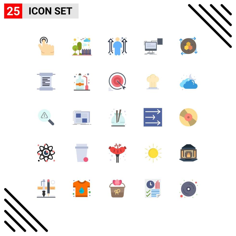 Modern Set of 25 Flat Colors and symbols such as modeling api document career cv storage Editable Vector Design Elements