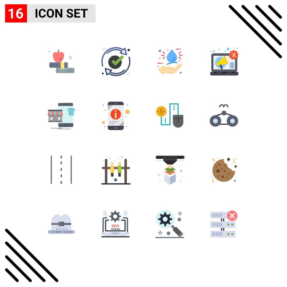 16 Thematic Vector Flat Colors and Editable Symbols of garments promotion bio marketing advertising Editable Pack of Creative Vector Design Elements