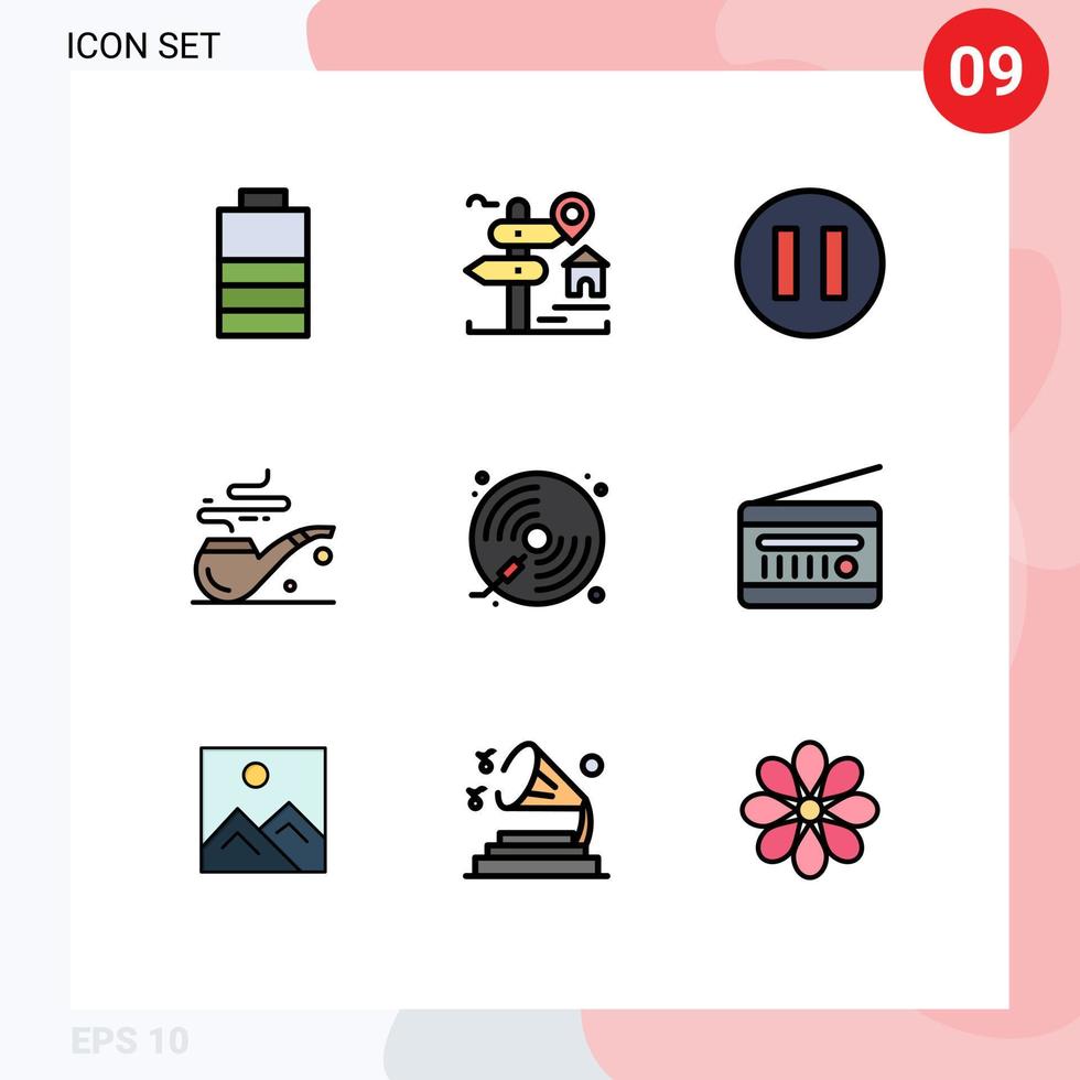 9 Creative Icons Modern Signs and Symbols of play music circle cd st Editable Vector Design Elements