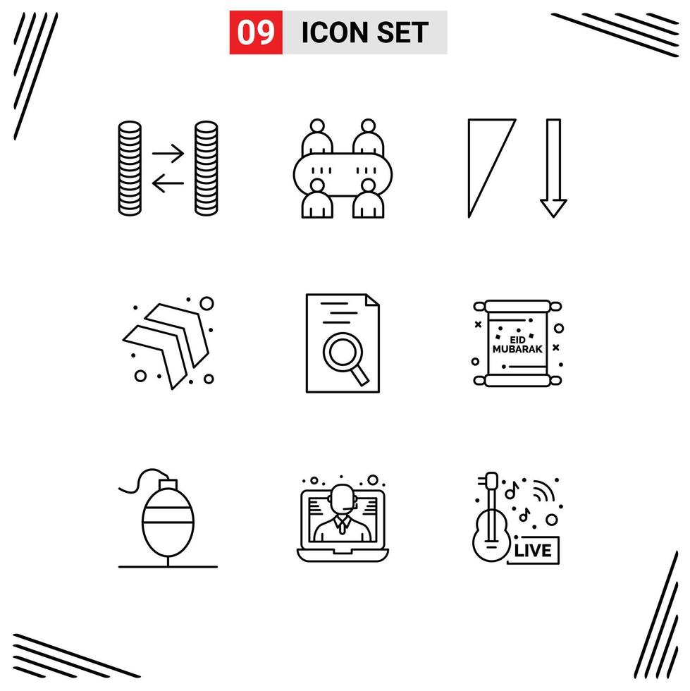 9 Outline concept for Websites Mobile and Apps eid card sorting search hr Editable Vector Design Elements