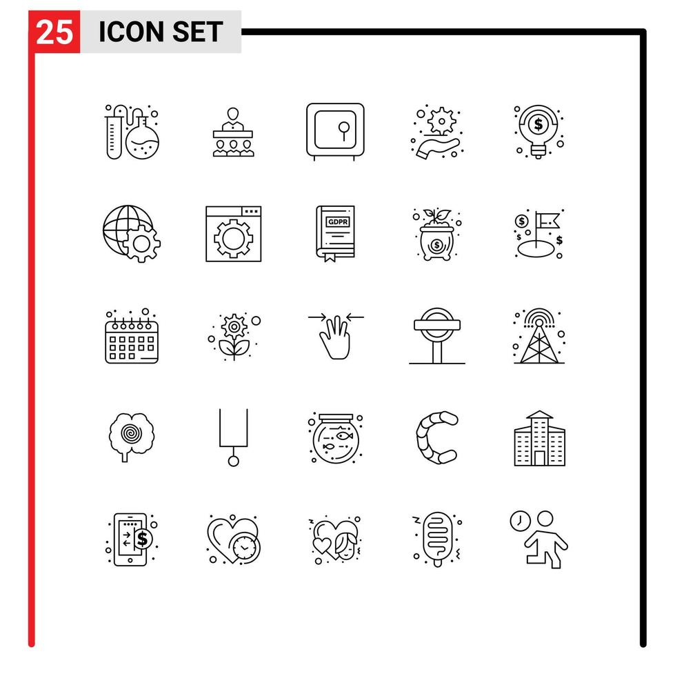 25 Line concept for Websites Mobile and Apps ideas plan bank management safety Editable Vector Design Elements