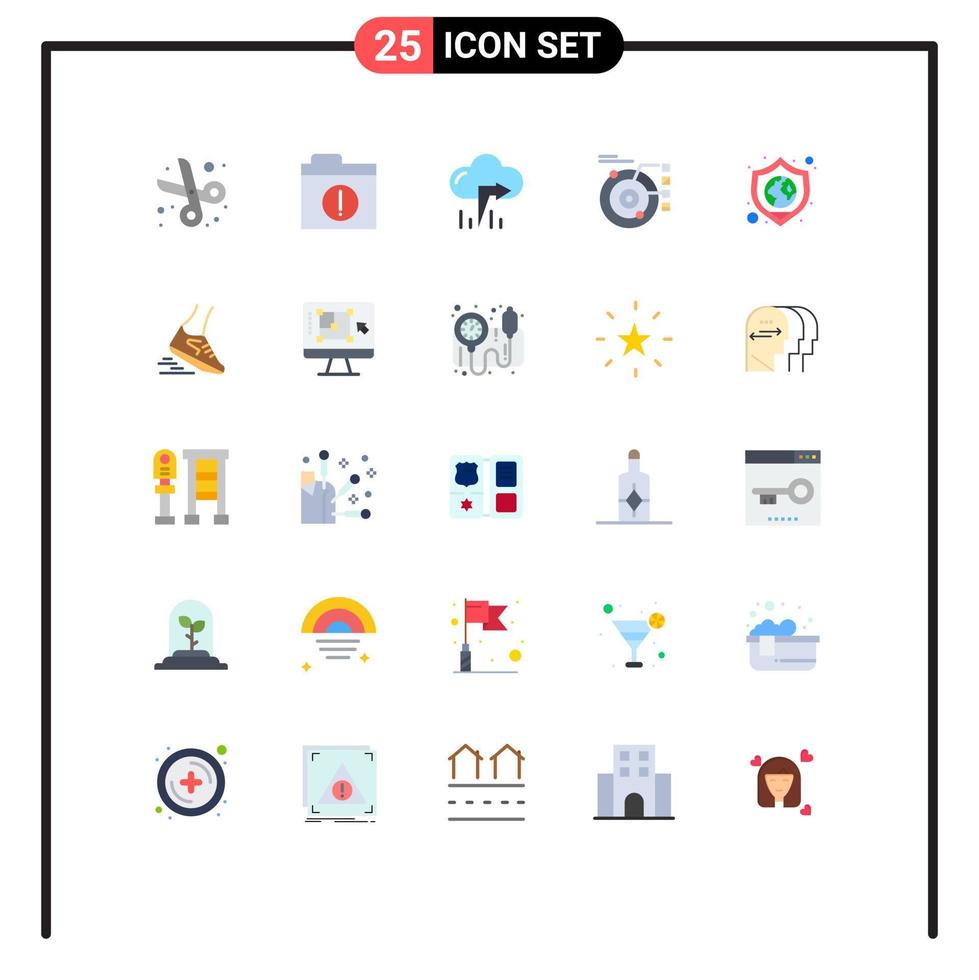 25 iconos creativos signos y símbolos modernos de protección de escudo flecha órbita solar elementos de diseño vectorial editables vector