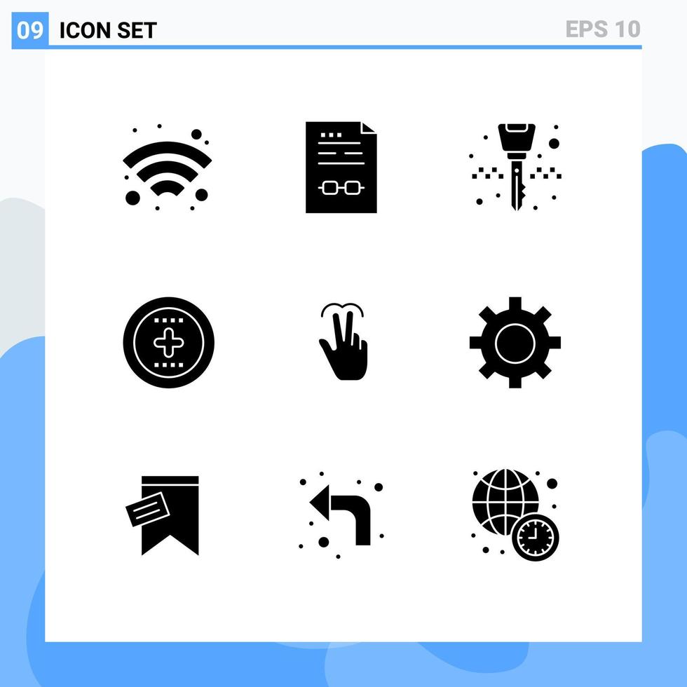 9 Creative Icons Modern Signs and Symbols of hand ux equipment ui element Editable Vector Design Elements