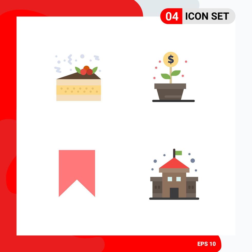 4 Creative Icons Modern Signs and Symbols of night interface earnings money tag Editable Vector Design Elements