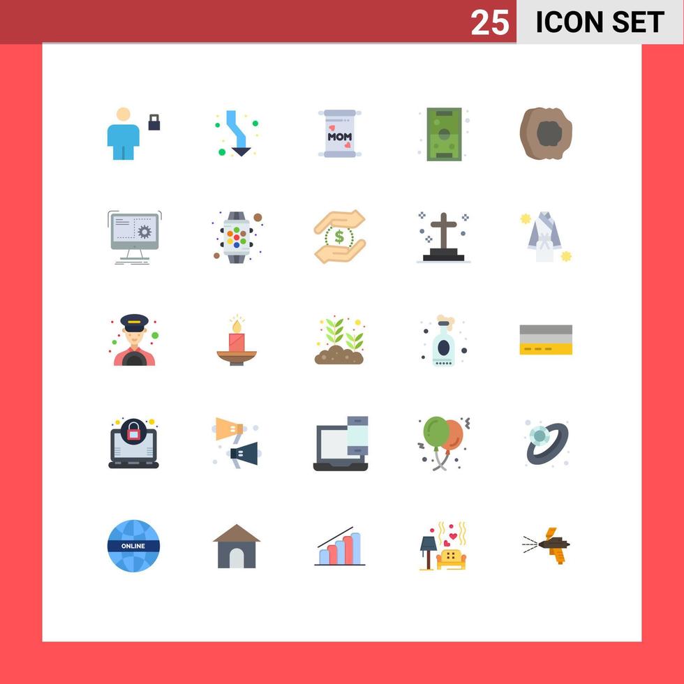 Pack of 25 Modern Flat Colors Signs and Symbols for Web Print Media such as recreation kids direction games mother Editable Vector Design Elements