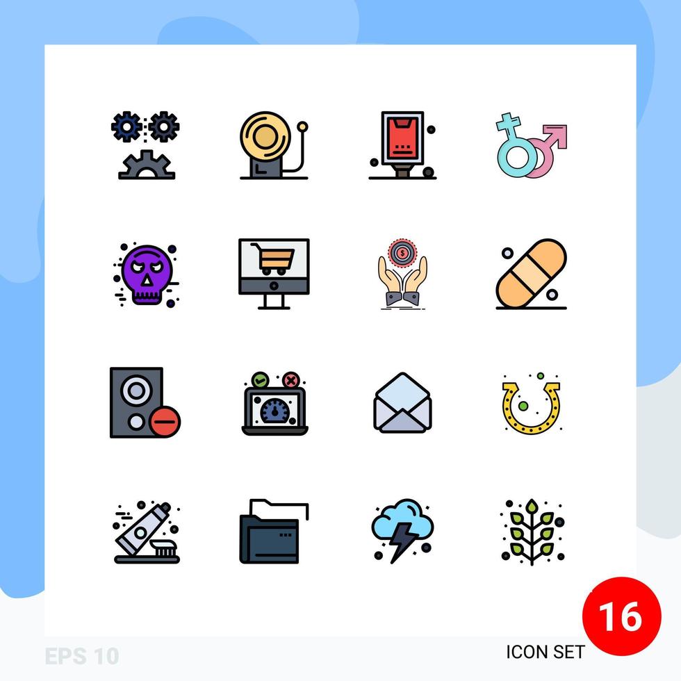 Set of 16 Modern UI Icons Symbols Signs for female mars advertising venus poster Editable Creative Vector Design Elements