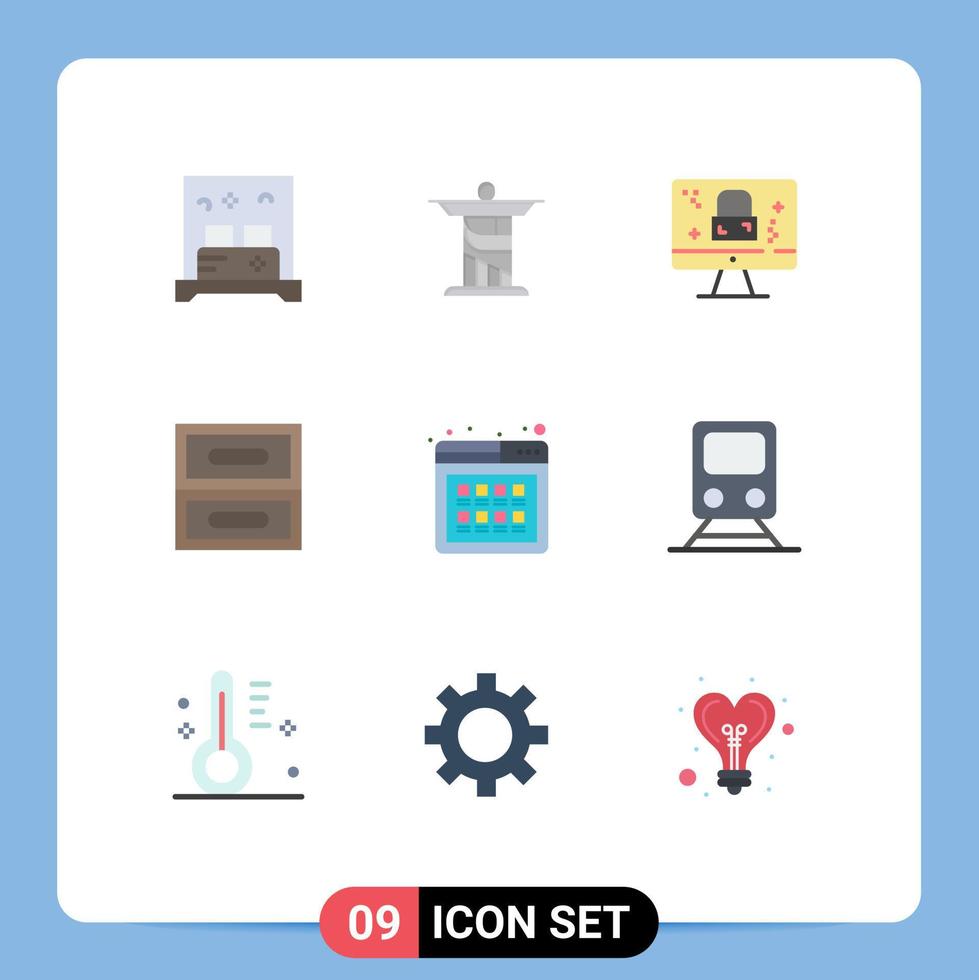 Stock Vector Icon Pack of 9 Line Signs and Symbols for product buy dmca protection drawer archive Editable Vector Design Elements