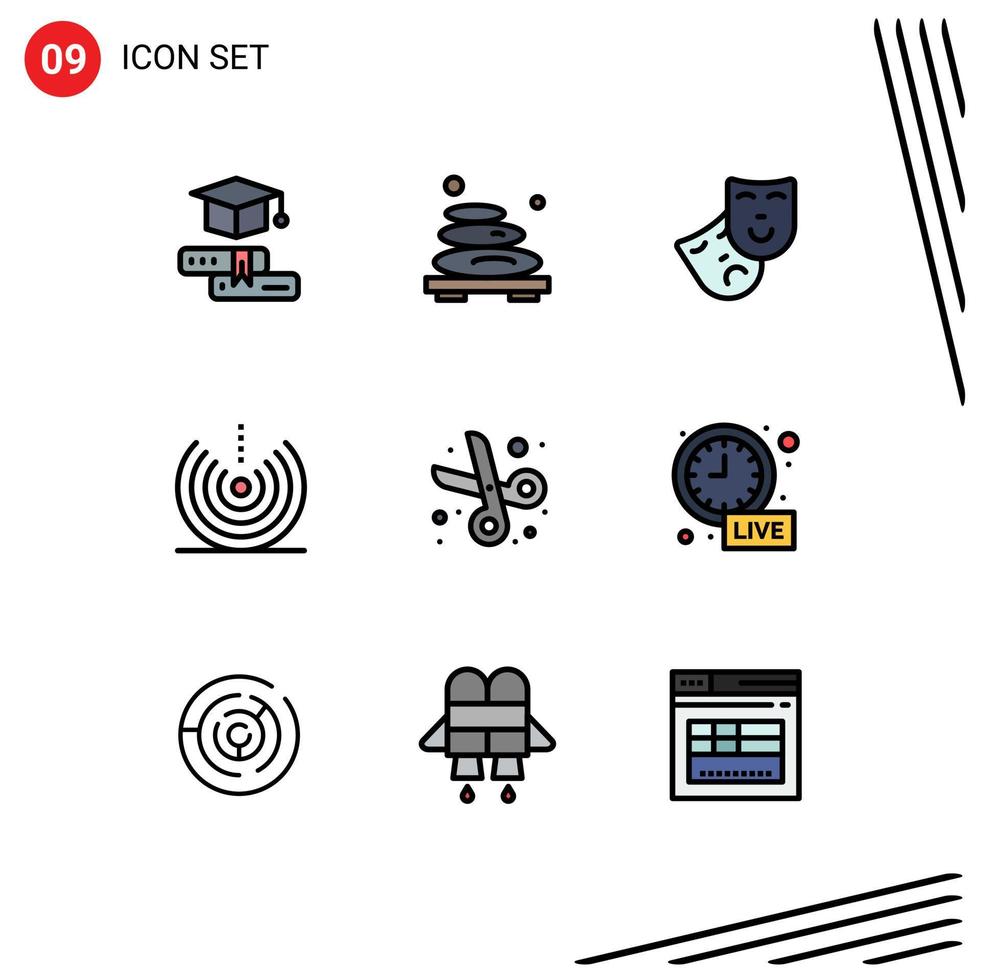 9 Creative Icons Modern Signs and Symbols of back to school signal stone drop air Editable Vector Design Elements