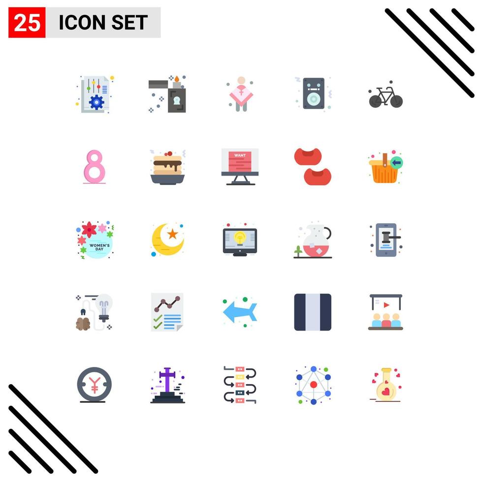 25 Creative Icons Modern Signs and Symbols of player songs zippo audio man Editable Vector Design Elements