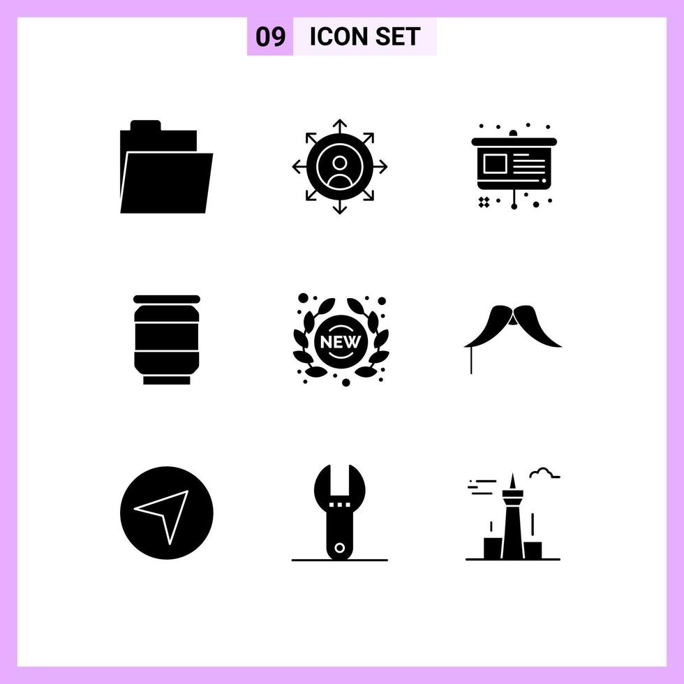 paquete de iconos de vector de stock de 9 signos y símbolos de línea para caballete de etiqueta de tienda nuevos elementos de diseño de vector editable de soda