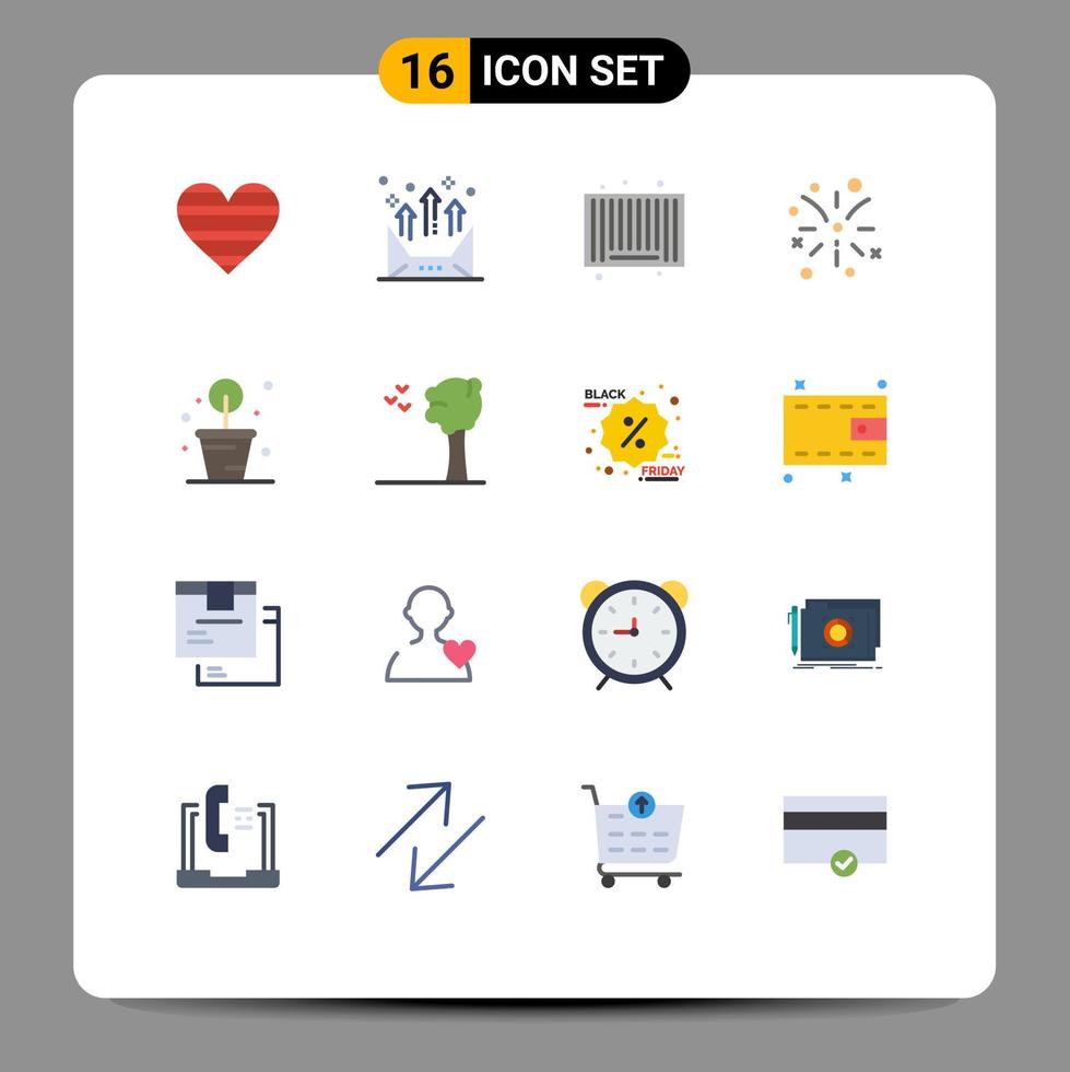 16 iconos creativos signos y símbolos modernos de jardinería fuego trabajo correo electrónico canadá búsqueda paquete editable de elementos de diseño de vectores creativos