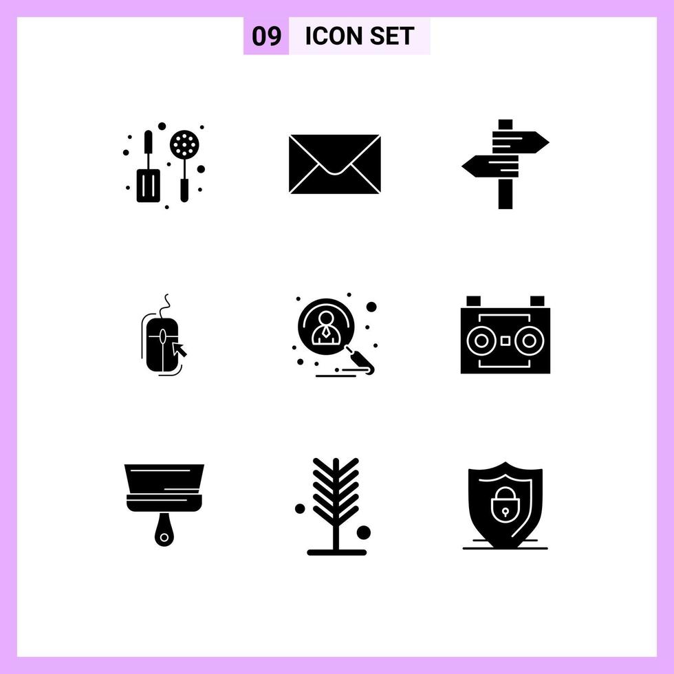 Group of 9 Modern Solid Glyphs Set for recruitment candidate wedding applicant online Editable Vector Design Elements