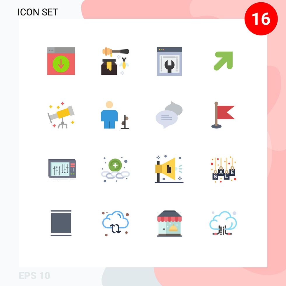 16 iconos creativos signos y símbolos modernos del espacio correcto mantenimiento web paquete editable de elementos de diseño de vectores creativos