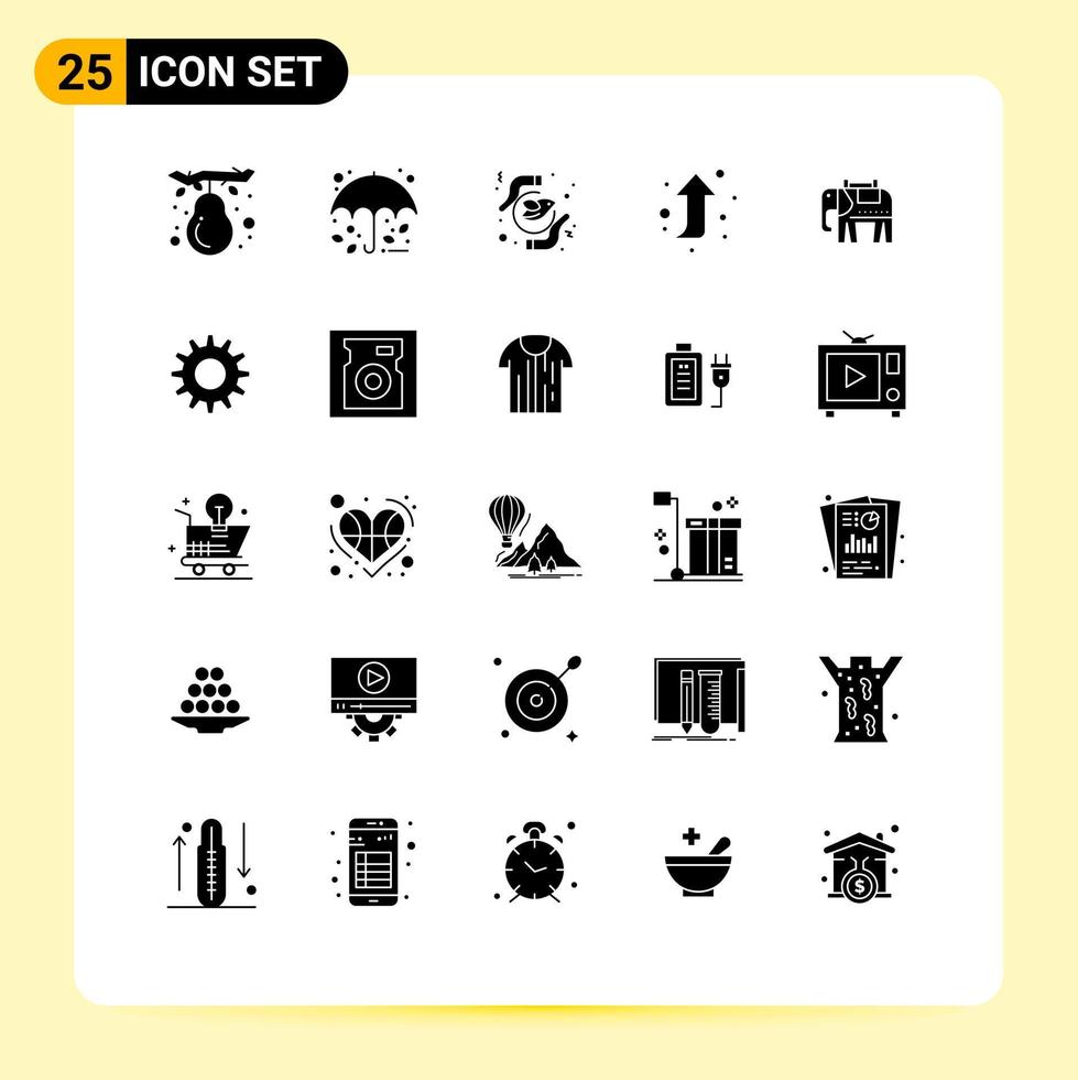 Universal Icon Symbols Group of 25 Modern Solid Glyphs of american right up equality forward purity Editable Vector Design Elements